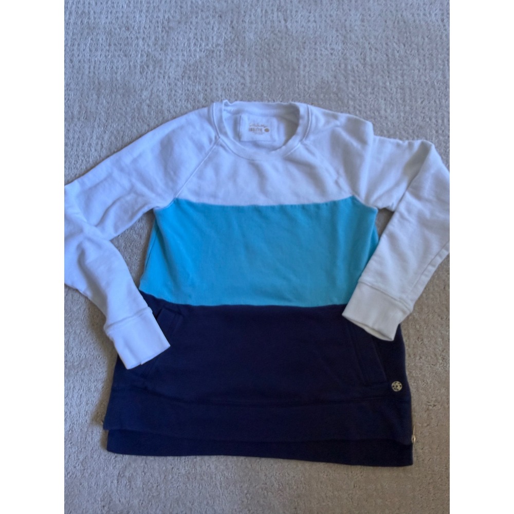 Lilly Pulitzer Sweatshirt Women XS Multi Colorblock Luxletic Side Zip Pullover